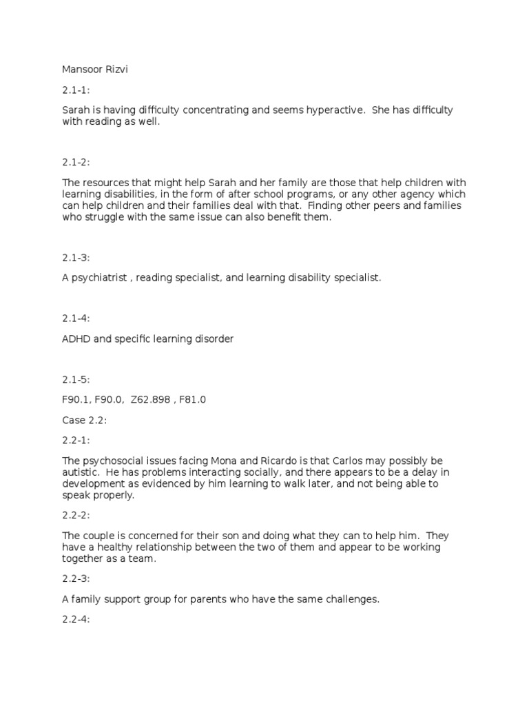 Case study 10-year-old boy diagnosed with adhd image