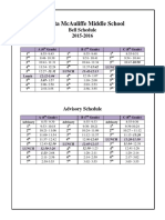 2015-2016 Bell Schedule - Revised Oct 4th