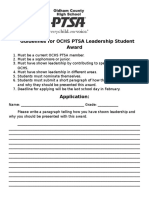 Guidelines For Ochs Ptsa Leadership Student Award Updated Jan 2016