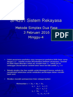 SI-4201 Sistem Rekayasa Sipil (Metode Simplex Dua Fase) - Minggu Ke-4