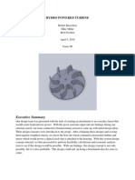 Hydro Powered Turbine: Executive Summary