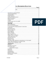 CIVIL ENGINEERING EQUATIONS CHEAT SHEET