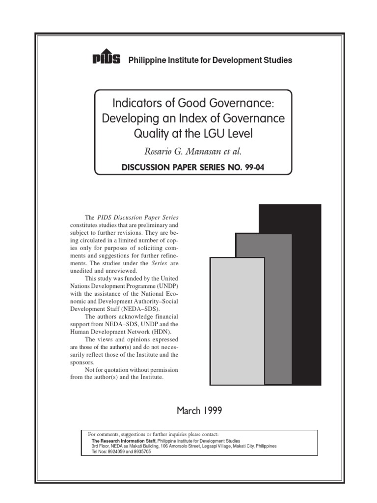 Indicators Of Good Governance PDF
