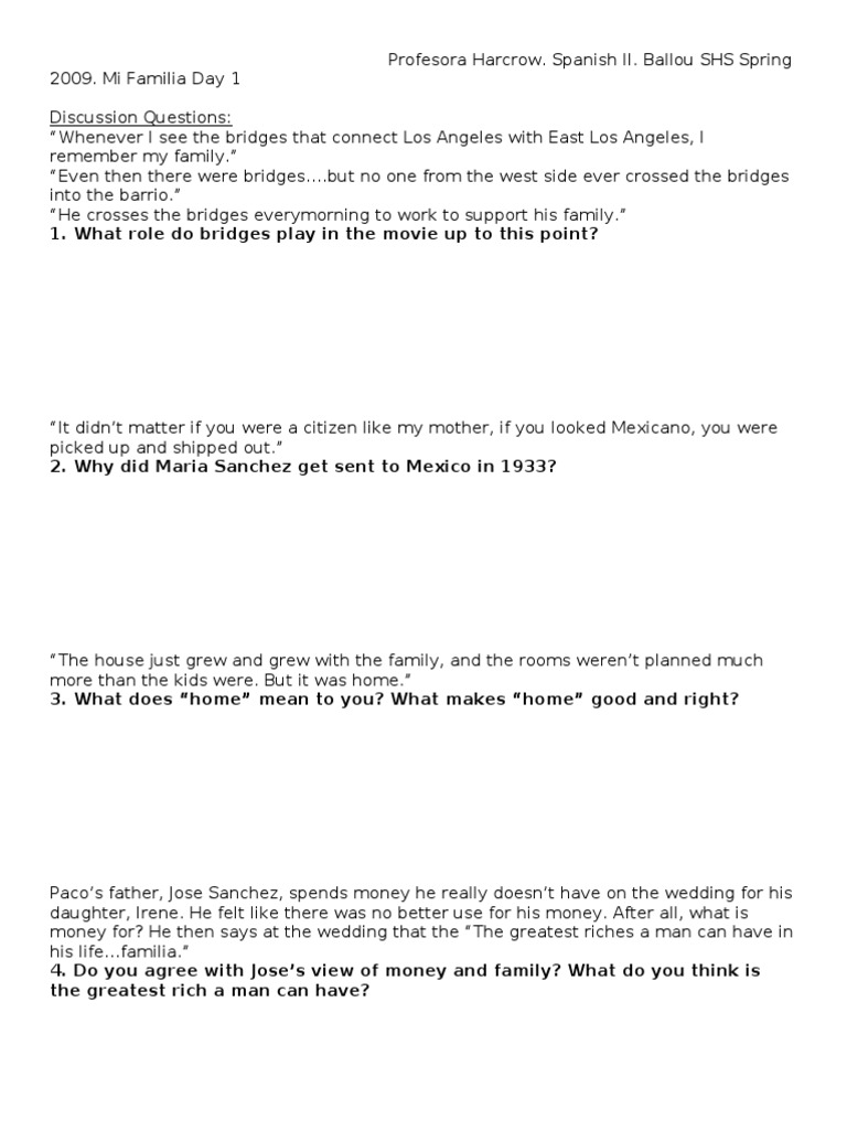 Mi Familia Day 1 | PDF | Art | Mystery, Thriller \u0026 Crime Fiction, image size:768x1024