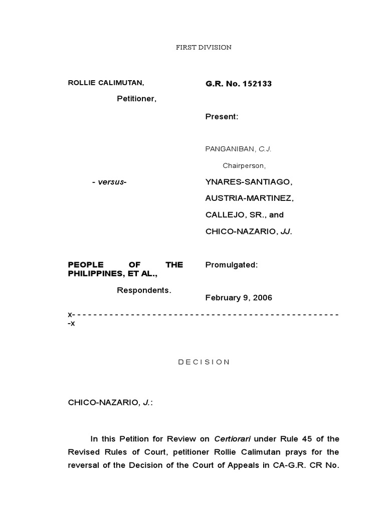 Reckless Imprudence - Calimutan vs. People (SC) | PDF | Intention ...