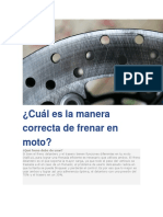 Frenado en moto: Uso correcto de frenos delantero y trasero