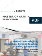Use of Technology by Highschool Science Teachers in