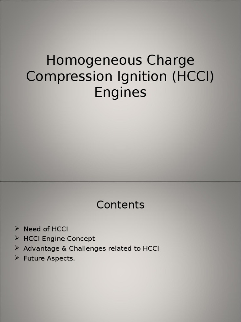 Homogeneous Charge Compression Ignition (HCCI) Engines PDF Internal