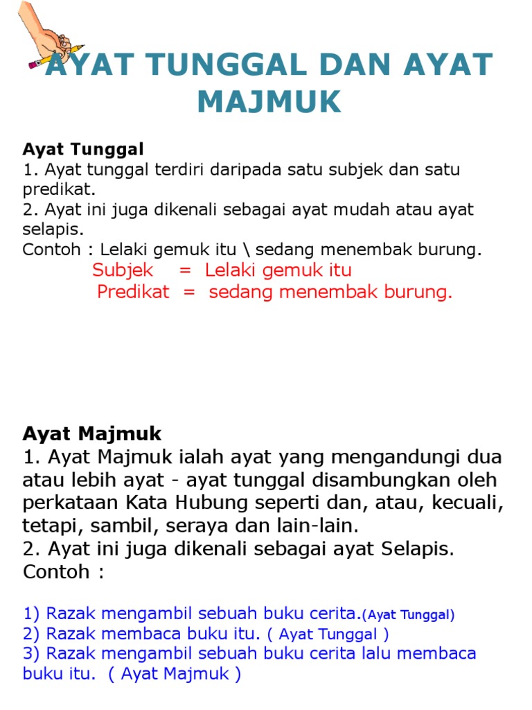 Ayat Tunggal Dan Ayat Majmuk Pdf