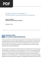 Goldman Sachs Presentation To Credit Suisse Financial Services Conference