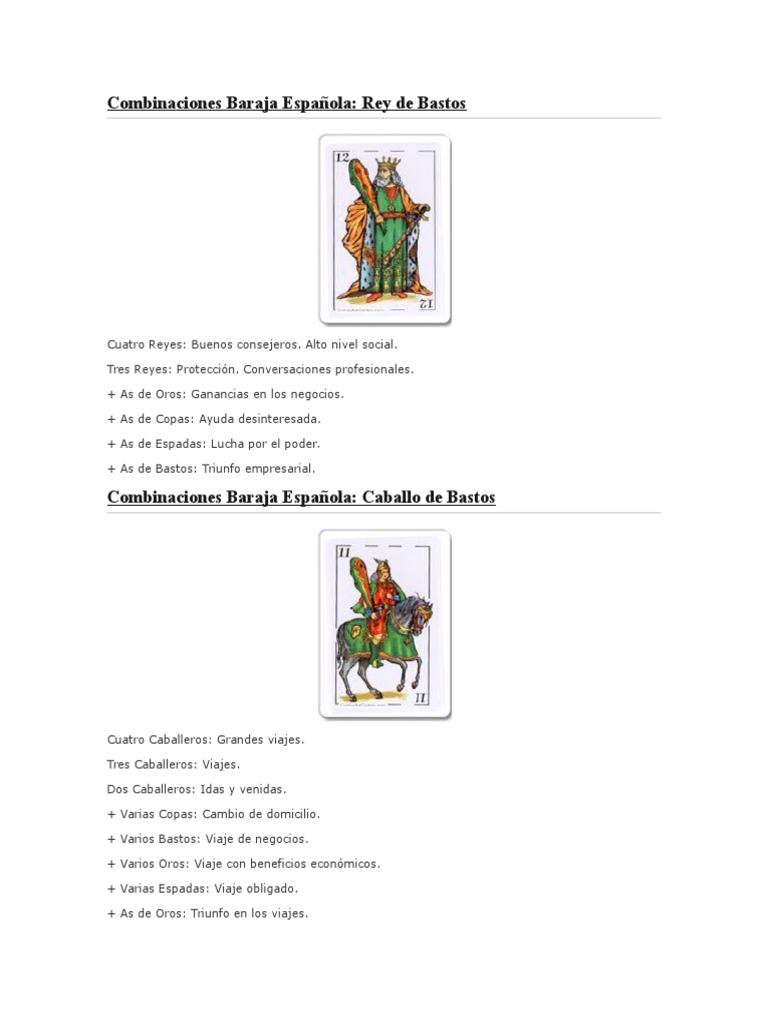 Rey De Espadas Y 4 De Copas