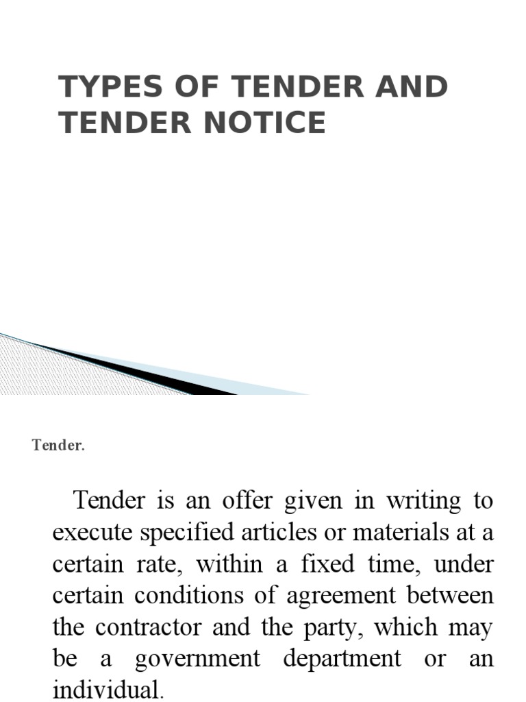 Tender Terminology From A To Z – CEVFQ