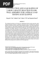 Construction and Load Rating of Large Capacity Reaction Floor-Wall Assembly For Lateral Load Testing at Iit Kanpur