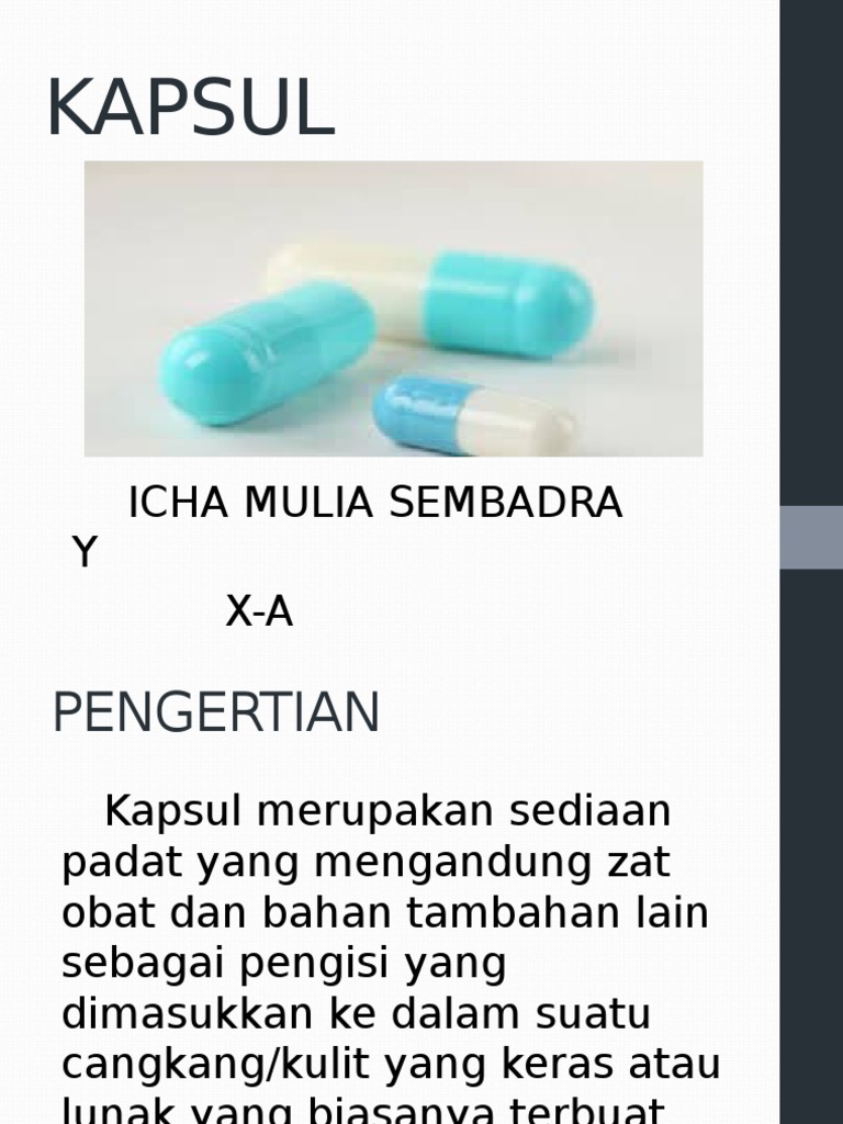 Pengertian dan Jenis Kapsul Obat | PDF