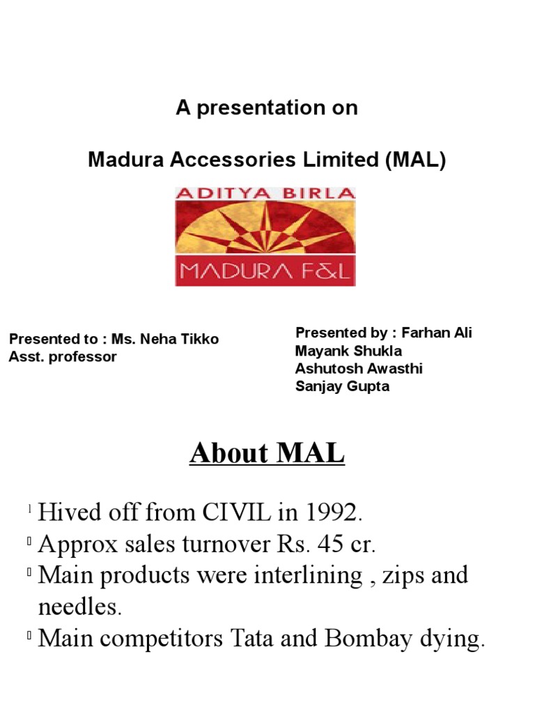 Madura Accessories Limited PDF Textiles Weaving