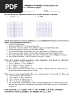 Direct and Inverse Variation Worksheet