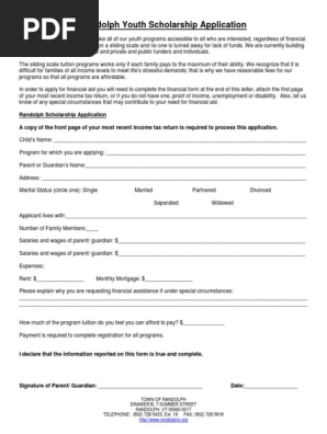 Scholarship Application