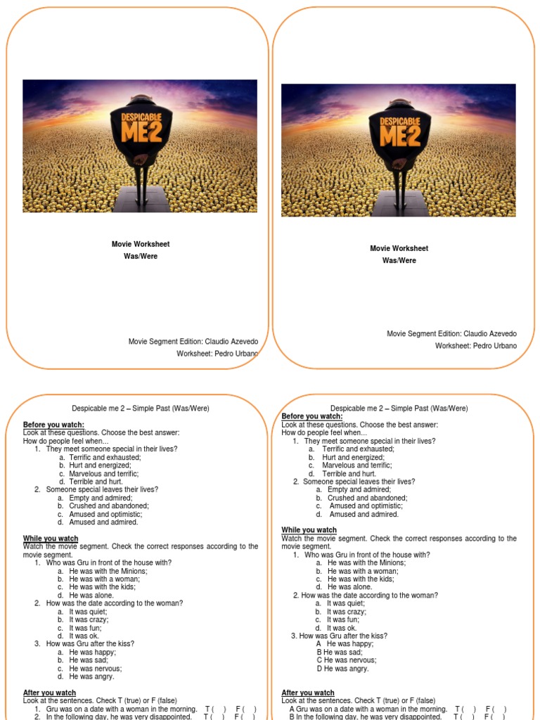 Despicable Me 2 Worksheet | PDF