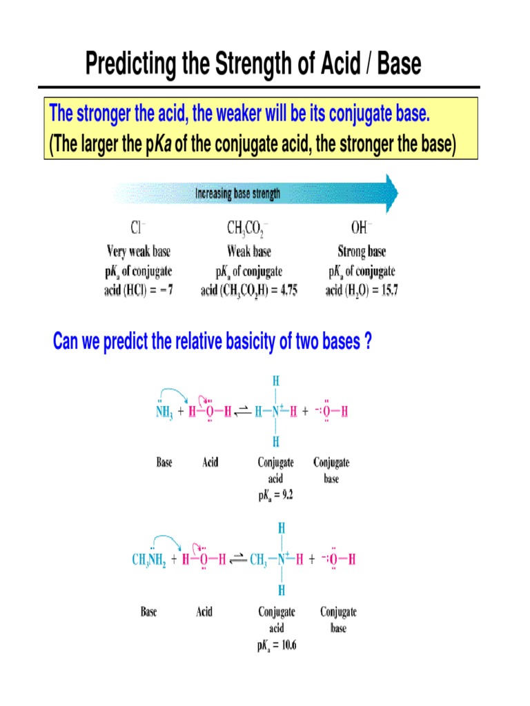 Acid/Base Strength Prediction Guide | PDF | Acid Dissociation Constant ...