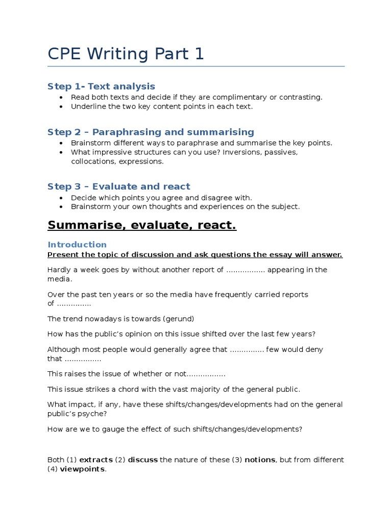Cpe Writing Essay 2nd Plan Cognitive Science Psychology & Cognitive
