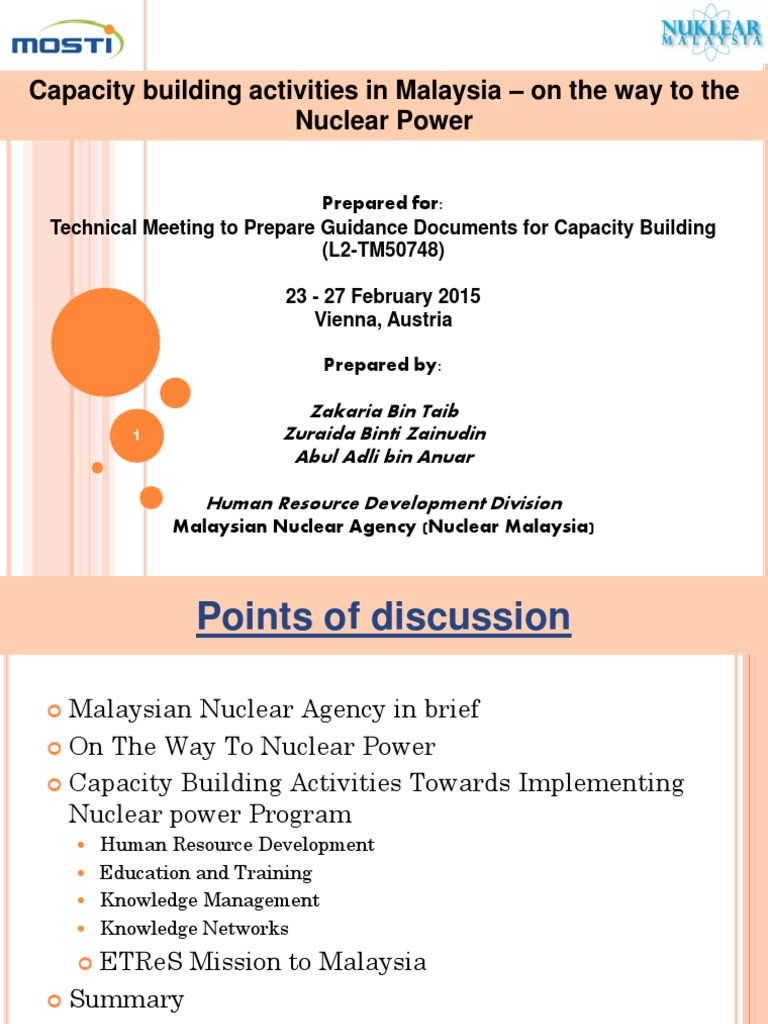 16 Taib Country Report Malaysia International Atomic Energy Agency Nuclear Power