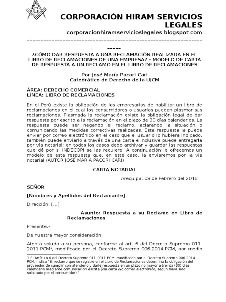 Cómo Dar Respuesta a Una Reclamación Realizada en El Libro de Reclamaciones de Una Empresa