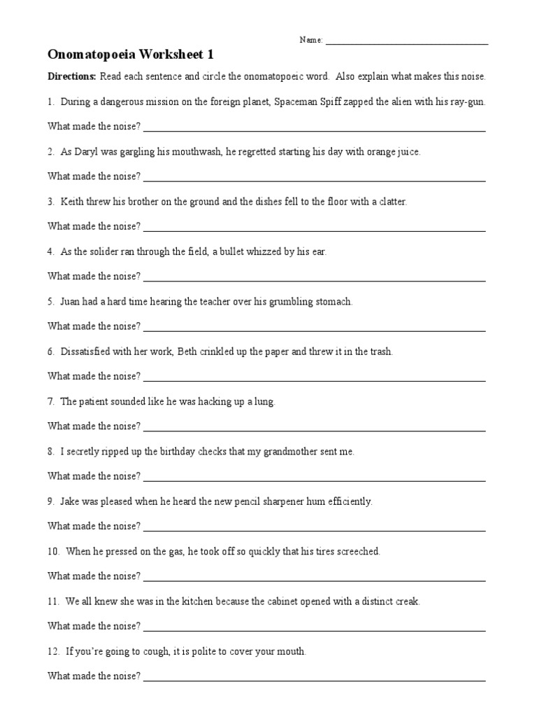 onomatopoeia worksheet 1 pdf leisure