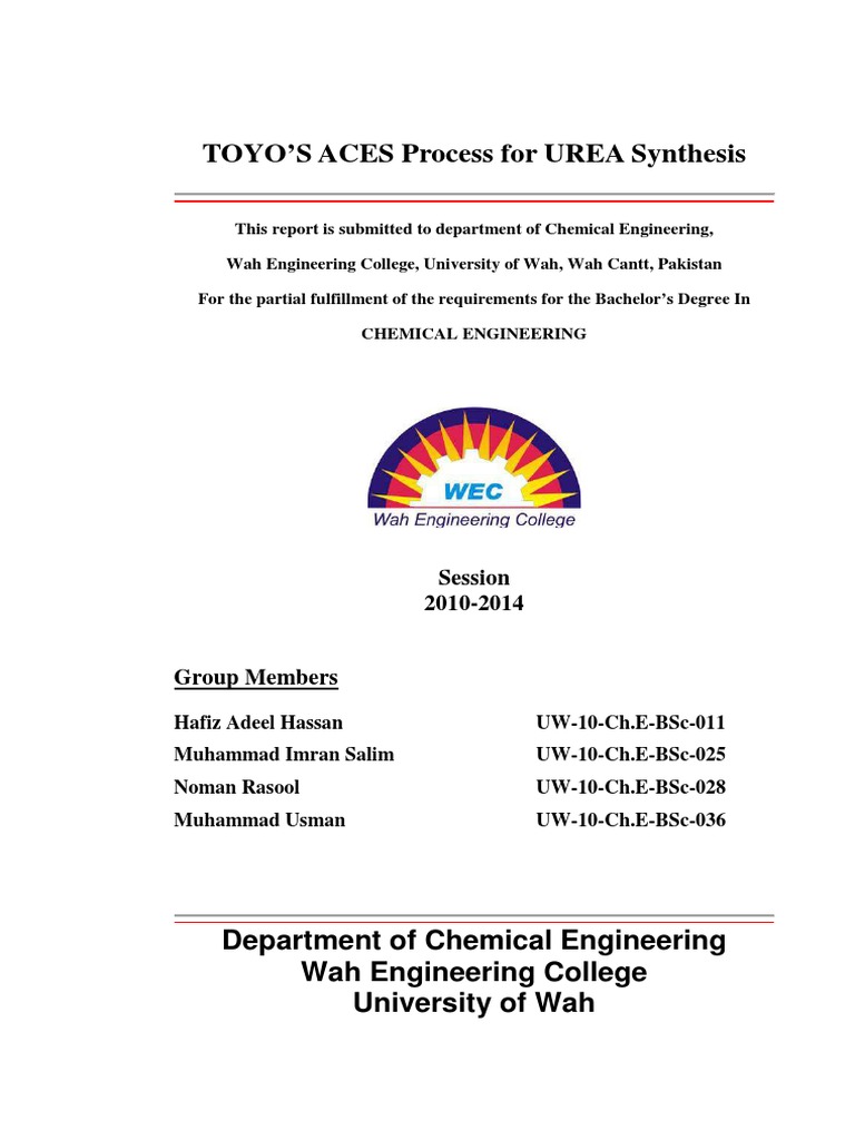 Production Of Urea By ACES Process Urea Fertilizer