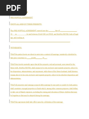 Prenuptial Agreement