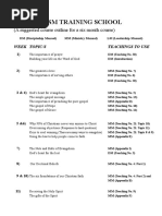 Evangelism Training School Six Month Course Outline