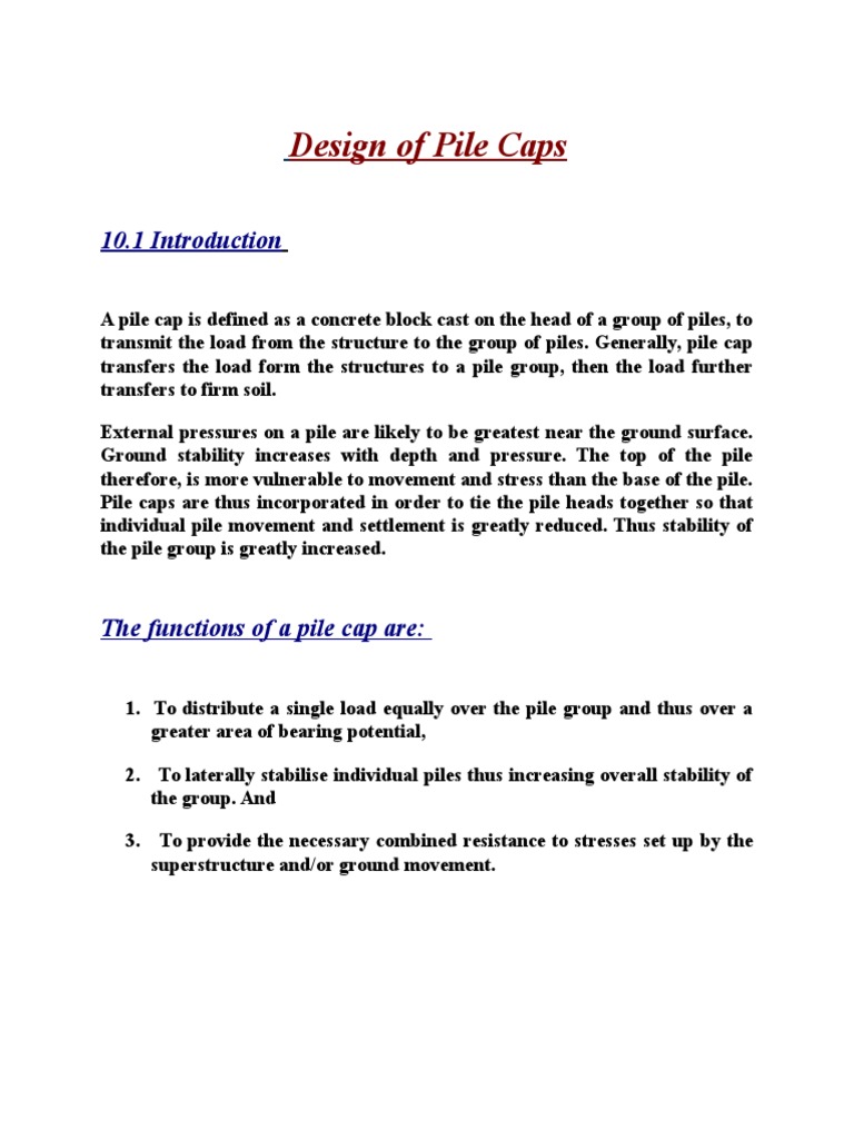Pile Cap and Ground Beam Connection Design | PDF | Deep Foundation ...