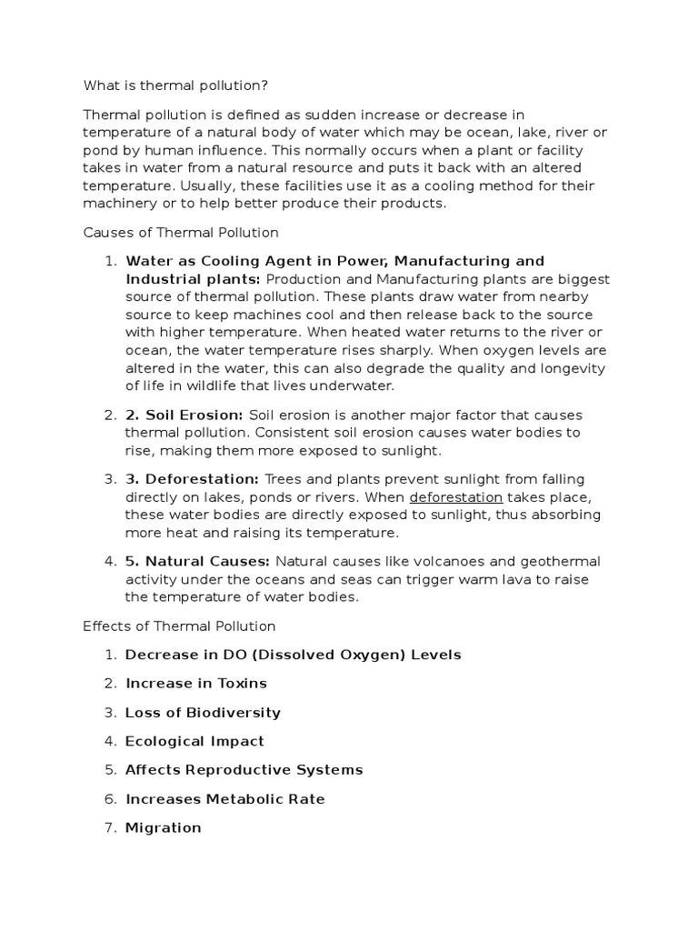 Causes and Effects of Pollution | PDF | Science & Mathematics