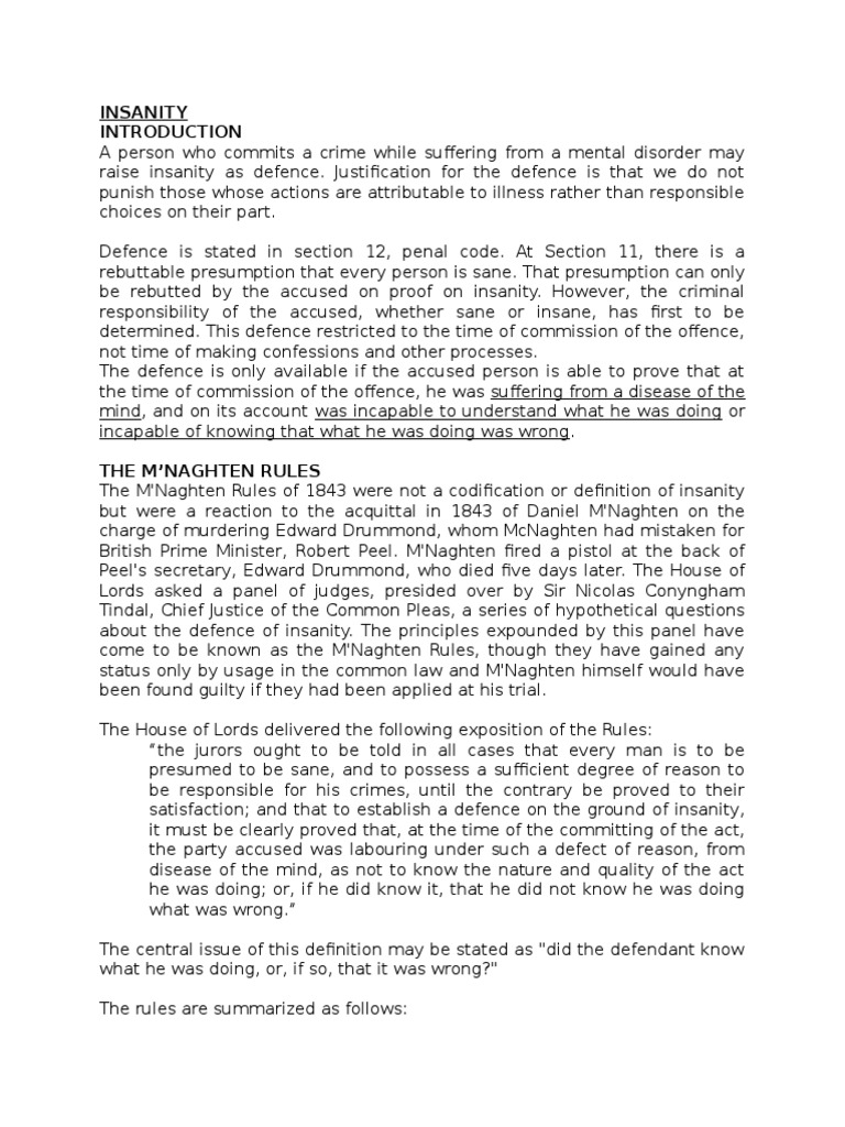 Insanity defense essay outline picture