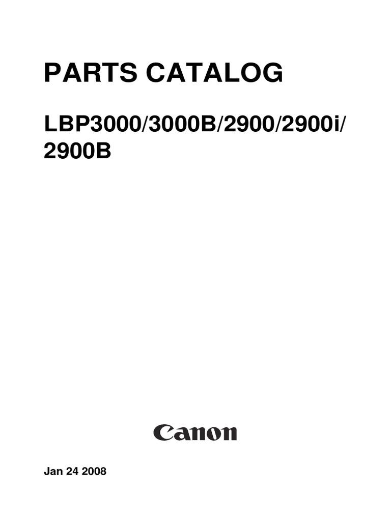 PARTS CATALOG CANON LBP3000 3000B 2900 2900i 2900B PDF | PDF ...