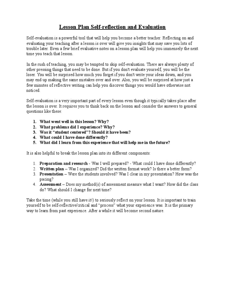 lesson-plan-self-reflection-and-assessment-lesson-plan-educational
