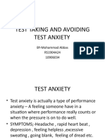 Test Taking and Avoiding Test Anxiety