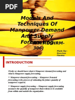 Models and Techniques of Manpower Demand and Supply Forecasting