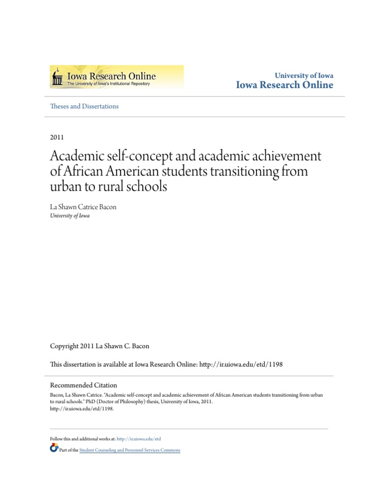 Academic Self-Concept and Academic Achievement of African America | PDF