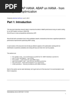 Abap On Hana From Analysis To Optimization