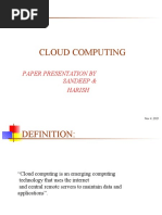 Download PPT on Cloud Computing by Harish Kumar SN29896059 doc pdf