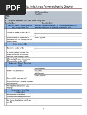 Mod 5 Job Aid Initial Annual Compliance Mtg Checklist