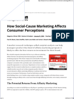 How Social-Cause Marketing Affects Consumer Perceptions