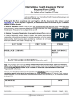 International Health Insurance Waiver Request Form (OPT) : Last Name First Name Umid #