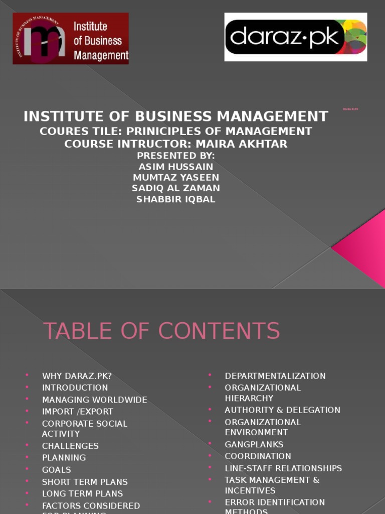 Management in Daraz PK PDF Business Intelligence Leadership