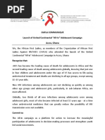 Joint Communique - Launch of the United Continental All-In Adolescent HIV Campaign