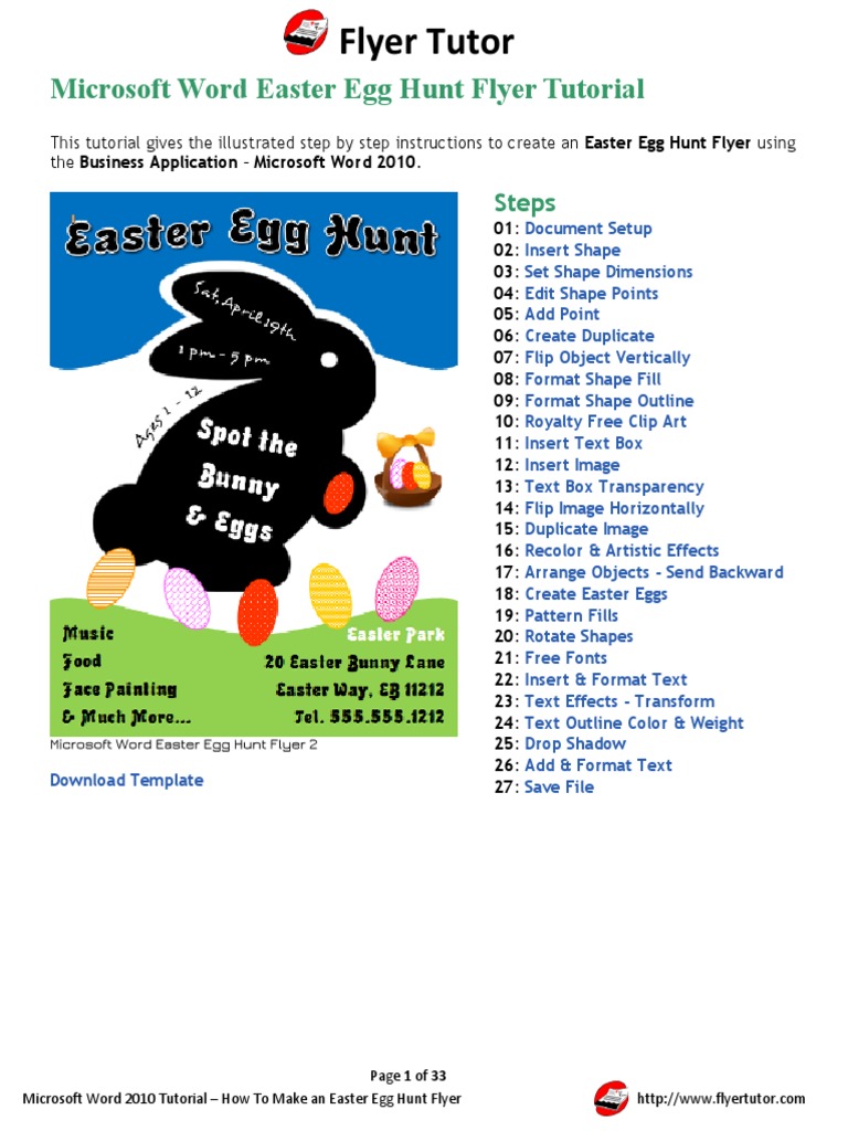 Create an Easter Egg Hunt Flyer | PDF | Microsoft Word | Page Layout