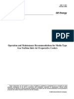 Operation and Maintenance Recommendations For Media Type Gas Turbine Inlet Air Evaporative Coolers