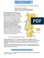 Os transportes e as comunicações e a qualidade de vida da população (11.º)