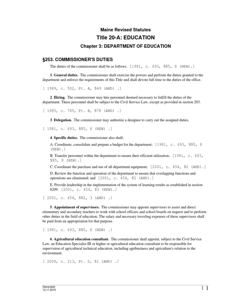 Title 20A EDUCATION Maine Revised Statutes PDF Copyright Teachers