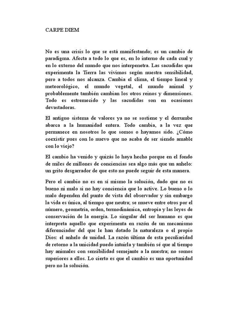 Carpe Diem | PDF | Hora | Libre albedrío